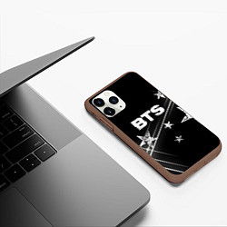 Чехол iPhone 11 Pro матовый BTS бойбенд Stars, цвет: 3D-коричневый — фото 2