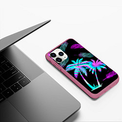 Чехол iPhone 11 Pro матовый Неоновое лето, цвет: 3D-малиновый — фото 2