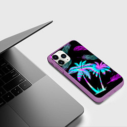 Чехол iPhone 11 Pro матовый Неоновое лето, цвет: 3D-фиолетовый — фото 2
