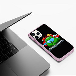 Чехол iPhone 11 Pro матовый Among Us, цвет: 3D-розовый — фото 2