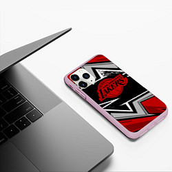 Чехол iPhone 11 Pro матовый LA LAKERS RED, цвет: 3D-розовый — фото 2