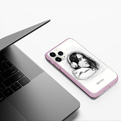 Чехол iPhone 11 Pro матовый Billie Eilish карандаш, цвет: 3D-розовый — фото 2