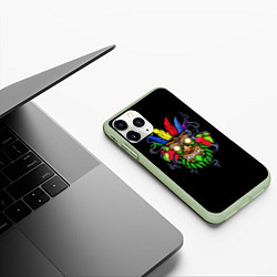Чехол iPhone 11 Pro матовый MASK, цвет: 3D-салатовый — фото 2