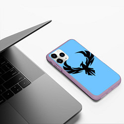 Чехол iPhone 11 Pro матовый Птица феникс, цвет: 3D-сиреневый — фото 2