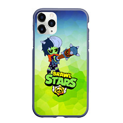 Чехол iPhone 11 Pro матовый Brawl StarsZombibi, цвет: 3D-серый