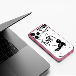 Чехол iPhone 11 Pro матовый Korn, цвет: 3D-малиновый — фото 2