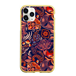 Чехол iPhone 11 Pro матовый Ornament-$, цвет: 3D-желтый