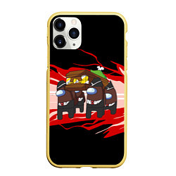 Чехол iPhone 11 Pro матовый Among us mem, цвет: 3D-желтый