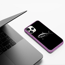 Чехол iPhone 11 Pro матовый Акула, цвет: 3D-фиолетовый — фото 2