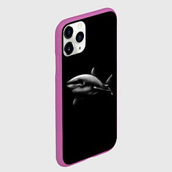 Чехол iPhone 11 Pro матовый Акула, цвет: 3D-фиолетовый — фото 2