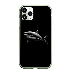 Чехол iPhone 11 Pro матовый Акула, цвет: 3D-салатовый
