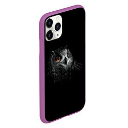 Чехол iPhone 11 Pro матовый Сова, цвет: 3D-фиолетовый — фото 2