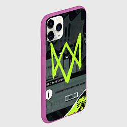 Чехол iPhone 11 Pro матовый WATCH DOGS: LEGION, цвет: 3D-фиолетовый — фото 2
