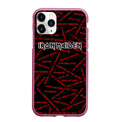 Чехол iPhone 11 Pro матовый IRON MAIDEN SONGS Z, цвет: 3D-малиновый