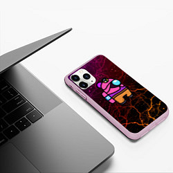 Чехол iPhone 11 Pro матовый Among Us x Brawl Stars, цвет: 3D-розовый — фото 2