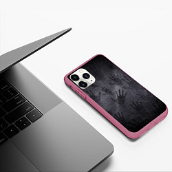Чехол iPhone 11 Pro матовый ЛАДОНИ УШЕДШИХ, цвет: 3D-малиновый — фото 2