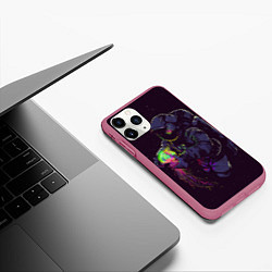 Чехол iPhone 11 Pro матовый Медуза и космонавт, цвет: 3D-малиновый — фото 2