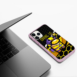Чехол iPhone 11 Pro матовый Among us пчела, цвет: 3D-розовый — фото 2