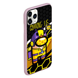 Чехол iPhone 11 Pro матовый Among us пчела, цвет: 3D-розовый — фото 2