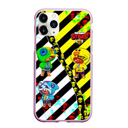 Чехол iPhone 11 Pro матовый Brawl STARS OFF-WHITE, цвет: 3D-розовый