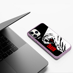 Чехол iPhone 11 Pro матовый Атака на титанов, цвет: 3D-сиреневый — фото 2