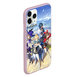 Чехол iPhone 11 Pro матовый Genshin Impact, цвет: 3D-розовый — фото 2