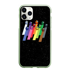 Чехол iPhone 11 Pro матовый Among us, цвет: 3D-салатовый