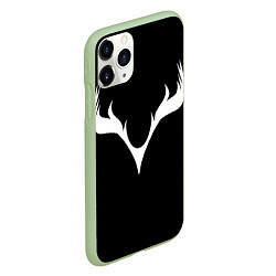 Чехол iPhone 11 Pro матовый Олень, рога, цвет: 3D-салатовый — фото 2