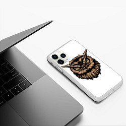 Чехол iPhone 11 Pro матовый Сова, цвет: 3D-белый — фото 2