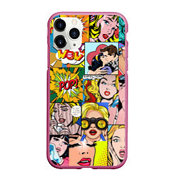 Чехол iPhone 11 Pro матовый Pop Art, цвет: 3D-малиновый