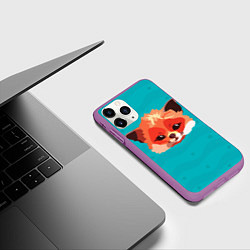 Чехол iPhone 11 Pro матовый Лисичка, цвет: 3D-фиолетовый — фото 2