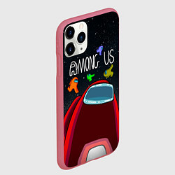 Чехол iPhone 11 Pro матовый AMONG US, цвет: 3D-малиновый — фото 2