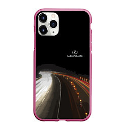 Чехол iPhone 11 Pro матовый Night route, цвет: 3D-малиновый