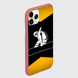 Чехол iPhone 11 Pro матовый Сноубордист, цвет: 3D-малиновый — фото 2