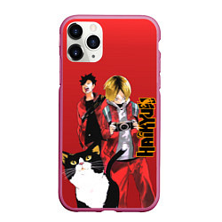 Чехол iPhone 11 Pro матовый Haikyu!!!, цвет: 3D-малиновый