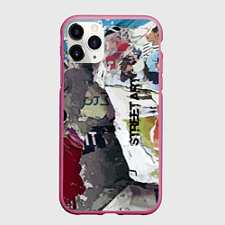 Чехол iPhone 11 Pro матовый Street art, цвет: 3D-малиновый