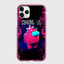 Чехол iPhone 11 Pro матовый AMONG US, цвет: 3D-малиновый
