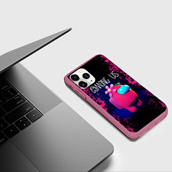 Чехол iPhone 11 Pro матовый AMONG US, цвет: 3D-малиновый — фото 2