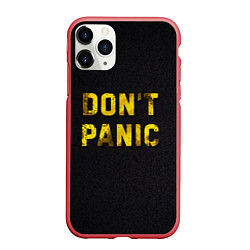 Чехол iPhone 11 Pro матовый DONT PANIC, цвет: 3D-красный