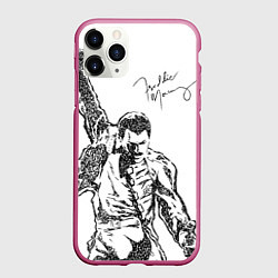 Чехол iPhone 11 Pro матовый Freddie Mercury, цвет: 3D-малиновый