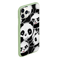 Чехол iPhone 11 Pro матовый Смешные панды, цвет: 3D-салатовый — фото 2