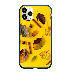 Чехол iPhone 11 Pro матовый Гербарий, цвет: 3D-тёмно-синий