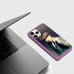 Чехол iPhone 11 Pro матовый BTS Jimin, цвет: 3D-фиолетовый — фото 2