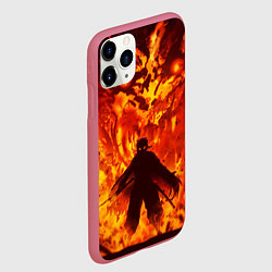 Чехол iPhone 11 Pro матовый Клинок, рассекающий демонов, цвет: 3D-малиновый — фото 2