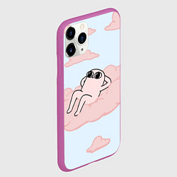 Чехол iPhone 11 Pro матовый Мем, цвет: 3D-фиолетовый — фото 2