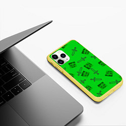 Чехол iPhone 11 Pro матовый Minecraft, цвет: 3D-желтый — фото 2