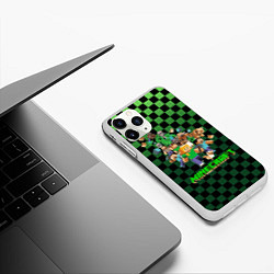 Чехол iPhone 11 Pro матовый Minecraft, цвет: 3D-белый — фото 2
