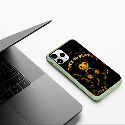 Чехол iPhone 11 Pro матовый Bendy And The Ink Machine, цвет: 3D-салатовый — фото 2
