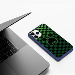 Чехол iPhone 11 Pro матовый Minecraft, цвет: 3D-тёмно-синий — фото 2