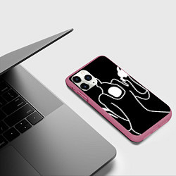 Чехол iPhone 11 Pro матовый Haunted Family, цвет: 3D-малиновый — фото 2